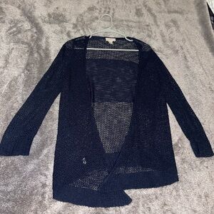 LOFT Crochet Navy Cardigan - Size Small